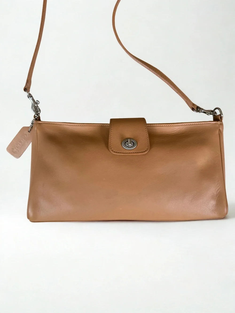 Coach Tan Leather Crossbody Shoulder Bag 9818